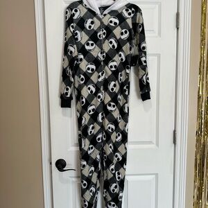 Disney Black and White Pajama Onesie Jack Skellington